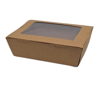 Caja con ventana 2100ml kraft Tugou (4x50)