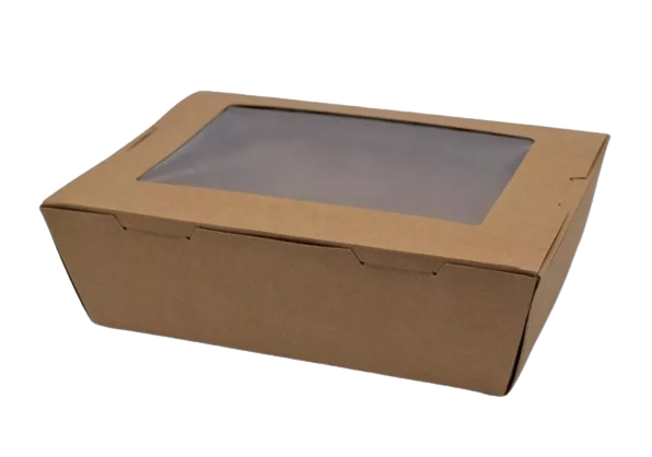 Caja con ventana 700ml kraft Tugou (4x50)