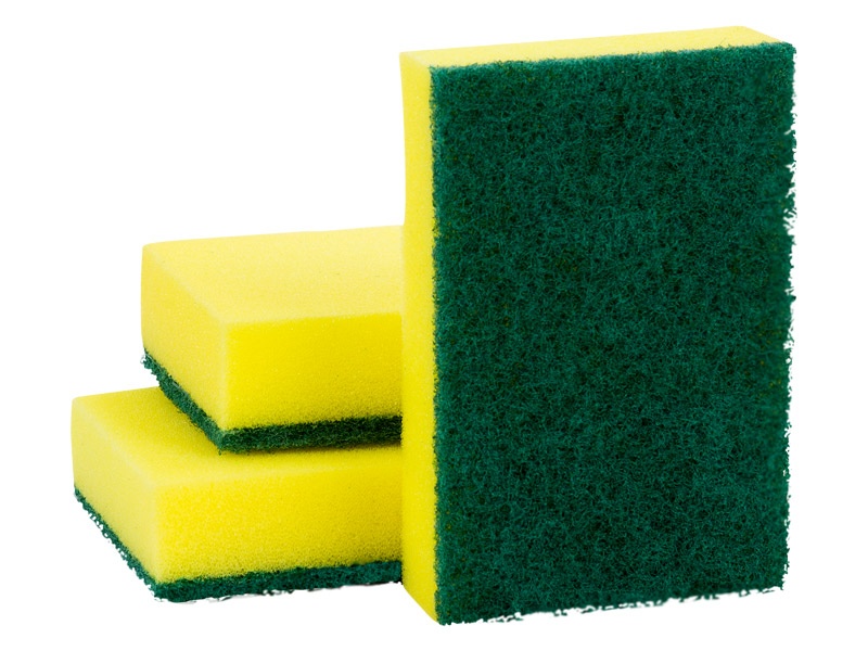 Esponja Verde-Amarillo Chica (10u)
