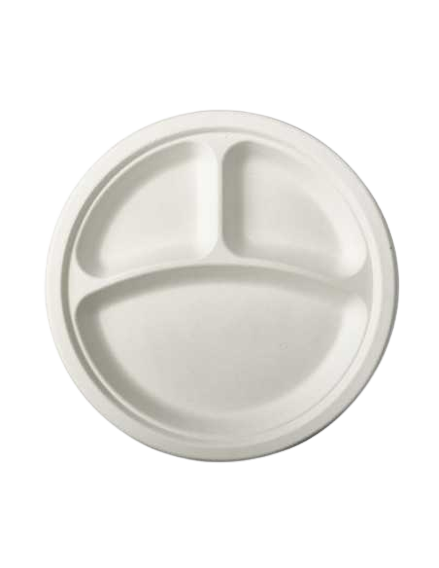 Plato 26cm ø 3 Divisiones Bagasse / Compostable (10x50u)
