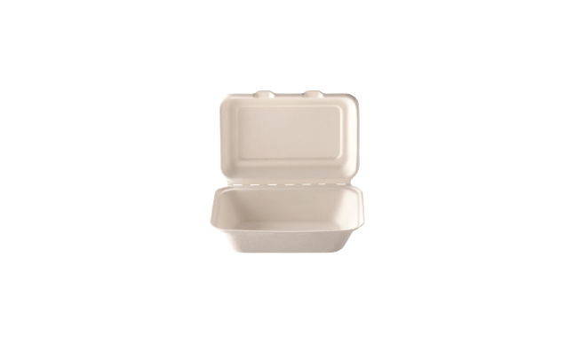 Porta Comida Rect. 22,9x15,5x4,5cm Bagasse / Compostable (4x50u)