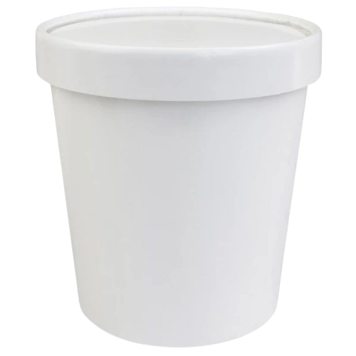 Pote 16oz Blanco con tapa polipapel Tugou (10x25u)