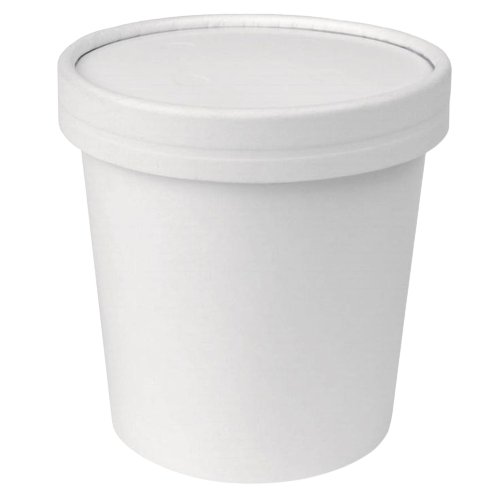 Pote 26oz Blanco con tapa polipapel Tugou (10x25u)