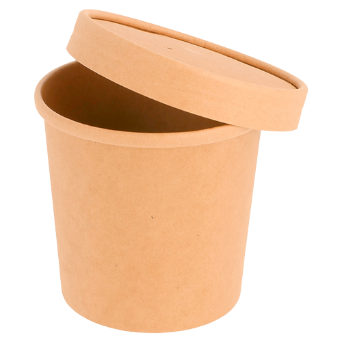 Pote 26oz Kraft con tapa polipapel Tugou (10x25u)