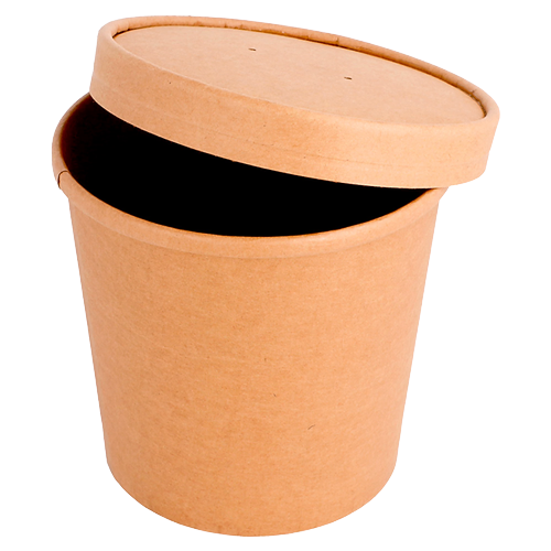 Pote 32oz Kraft con tapa polipapel Tugou (10x25u)