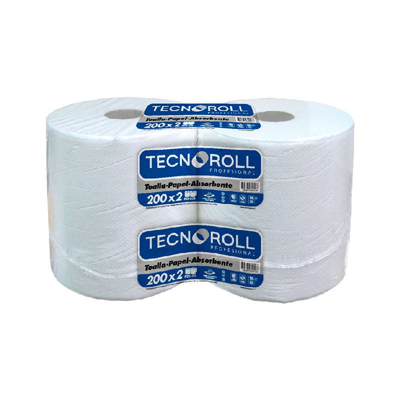 Toalla Extra Blanca Jumbo 200mt Tecnoroll (2u)