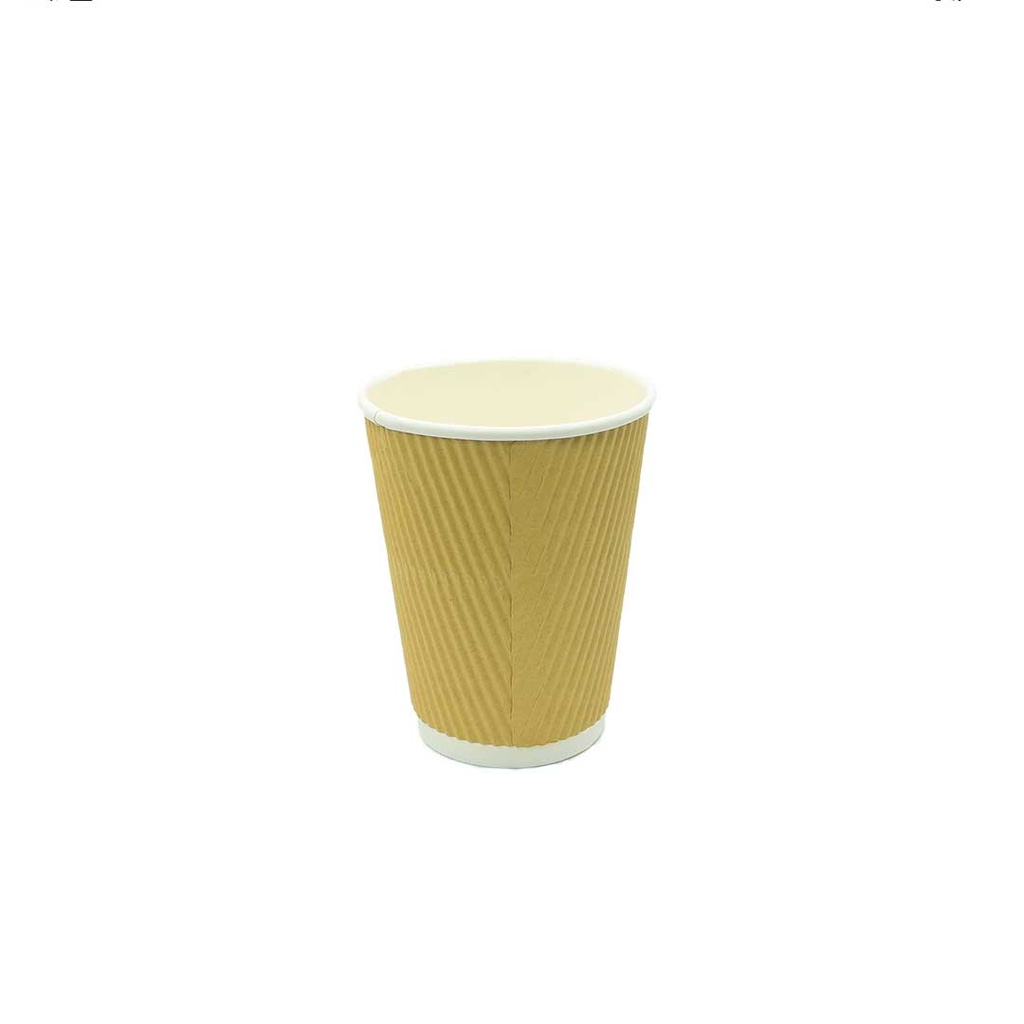 Vaso Ripple Corrugado 12oz Kraft (20x25u)