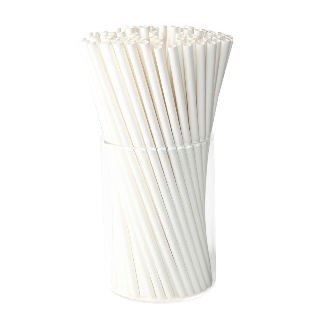 Bombilla Papel Blanca 6mm 19,7cm (10x500u) Tugou