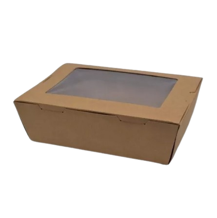 [FP-IYCRV900K] Caja con Ventana 900ml kraft Tugou (4x50)