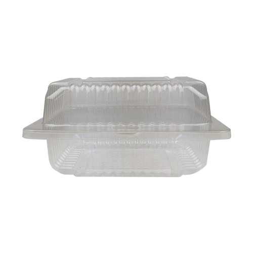 [FP-INX1414] Clamshell PS Transp. Cuad. Tapa Bisagra 14x14x8cm Inix (500u)