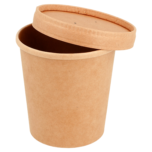 [FP-IYICC16K] Pote 16oz Kraft con tapa polipapel Tugou (10x25u)