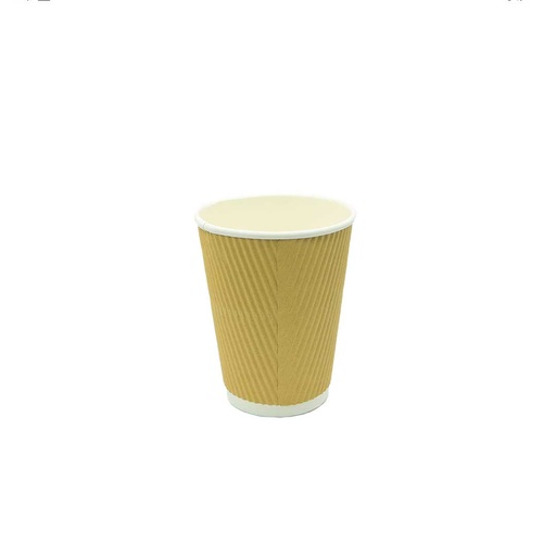 [FP-TGVRIP12K] Vaso Ripple Corrugado 12oz Kraft (20x25u)