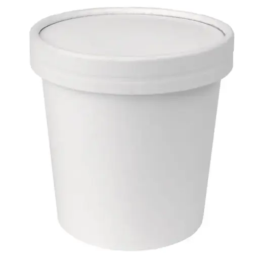 [FP-IYICC32W] Pote 32oz Blanco con tapa polipapel Tugou (10x25u)