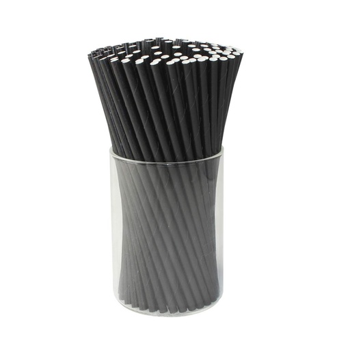 [FP-IYST6197B] Bombilla De Papel Negra 6mm 19,7cm (10x500u) Tugou